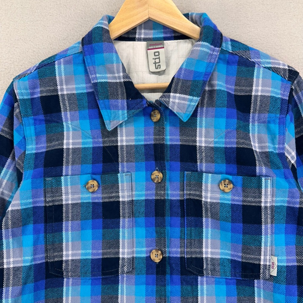 Stio Blue Plaid Button-Down Shirt
